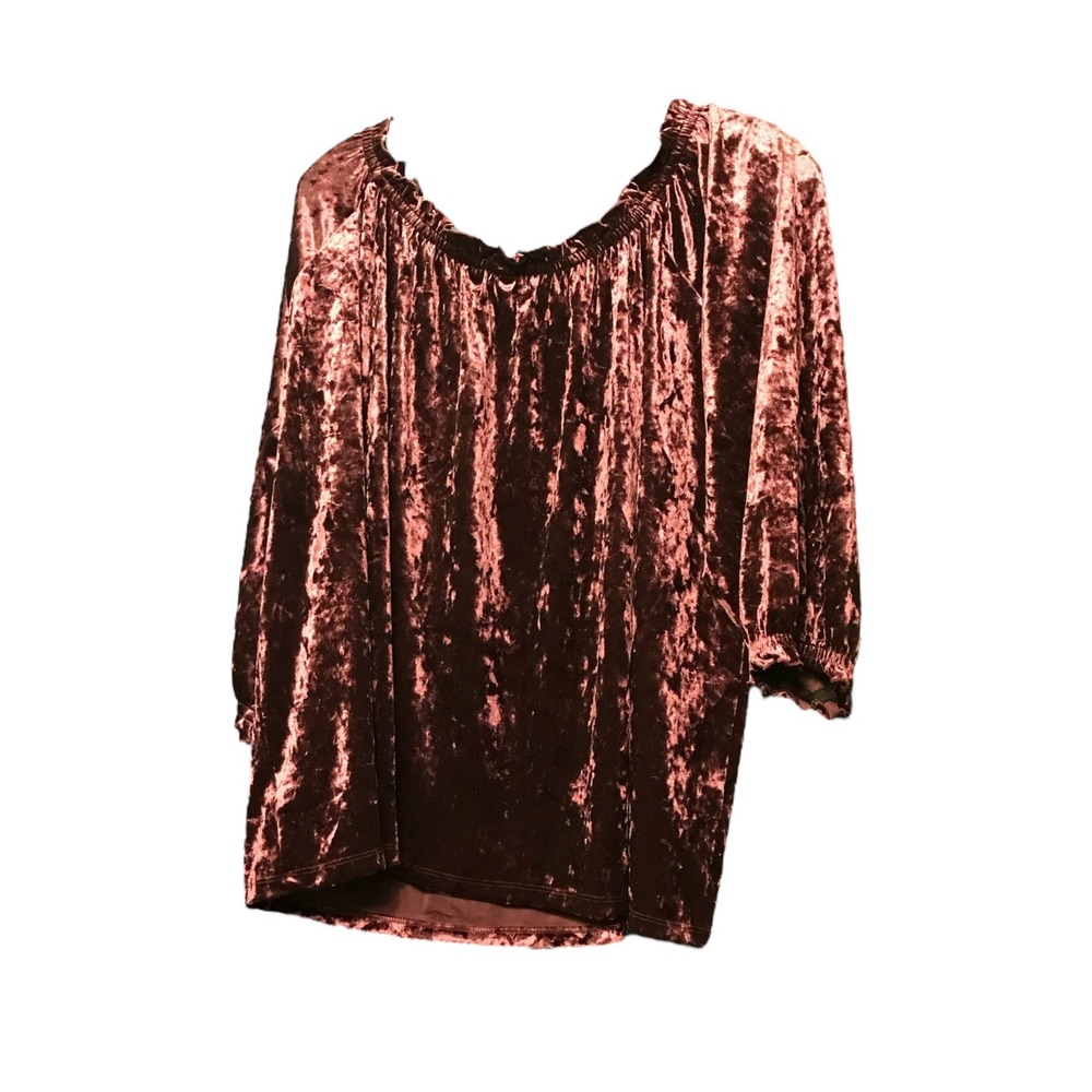 Gap Purple Velour Scope Neck 3/4 length‎ sleeves Shirt - Picture 2 of 4